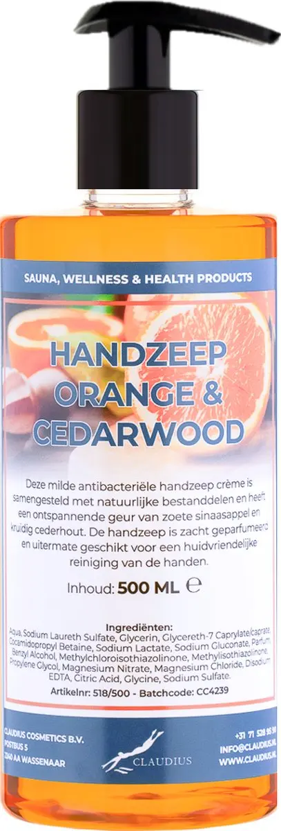 Splashbox Cosmetics Handzeep Sweet Orange & Cedarwood 500ml