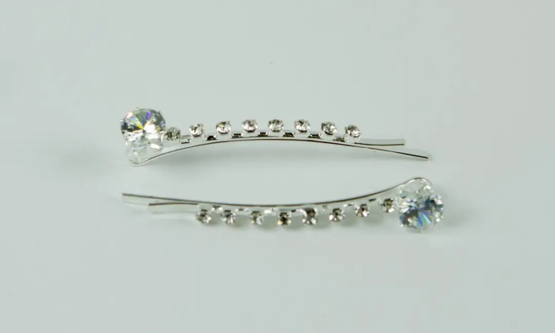 Hairmode Schuifspelden Glas Strass Zilver