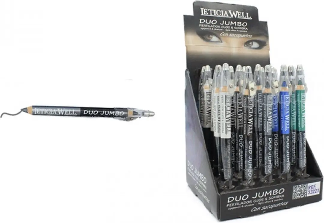 LETICIA WELL Duo Jumbo Oogschaduw & Oogpotlood 03 - Zilver/Grijs/Zwart