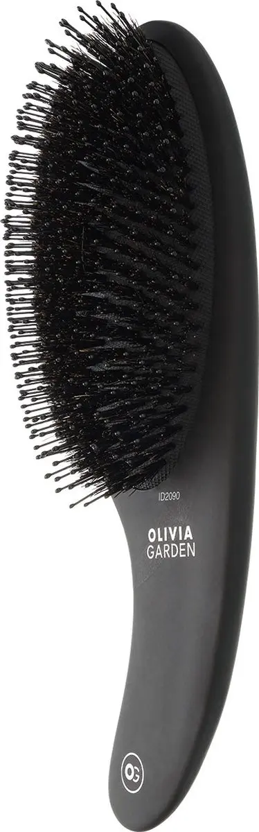 Olivia Garden Expert Care Curve Borstel - Boar & Nylon - Zwart
