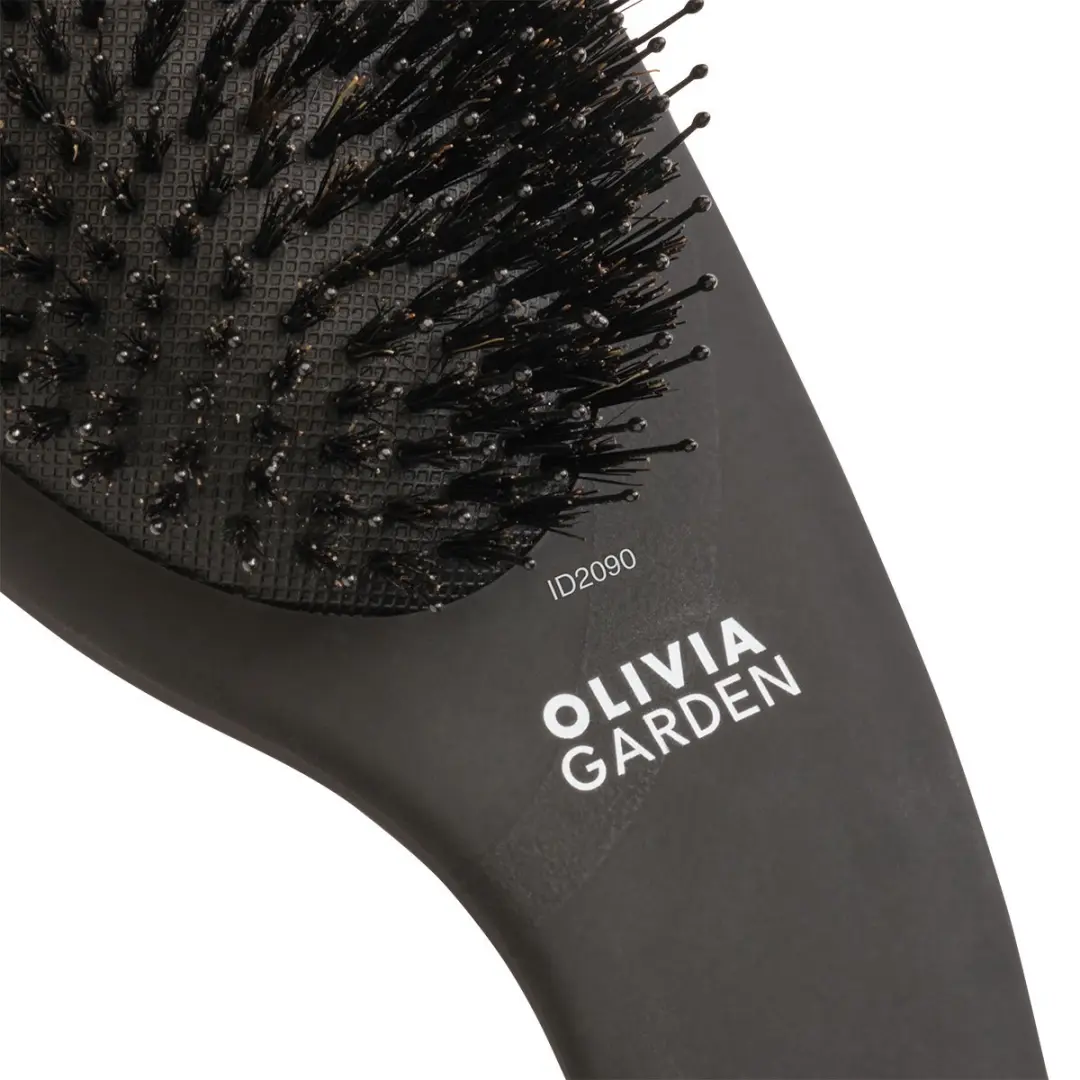 Olivia Garden Expert Care Curve Borstel - Boar & Nylon - Zwart