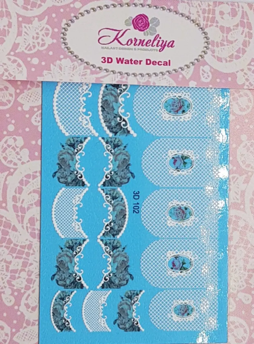Korneliya 3D Waterdecal 102 White