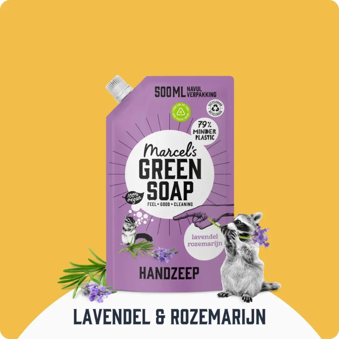 Marcel's Green Soap Handzeep Navulling Lavendel & Rozemarijn - 6x500ml