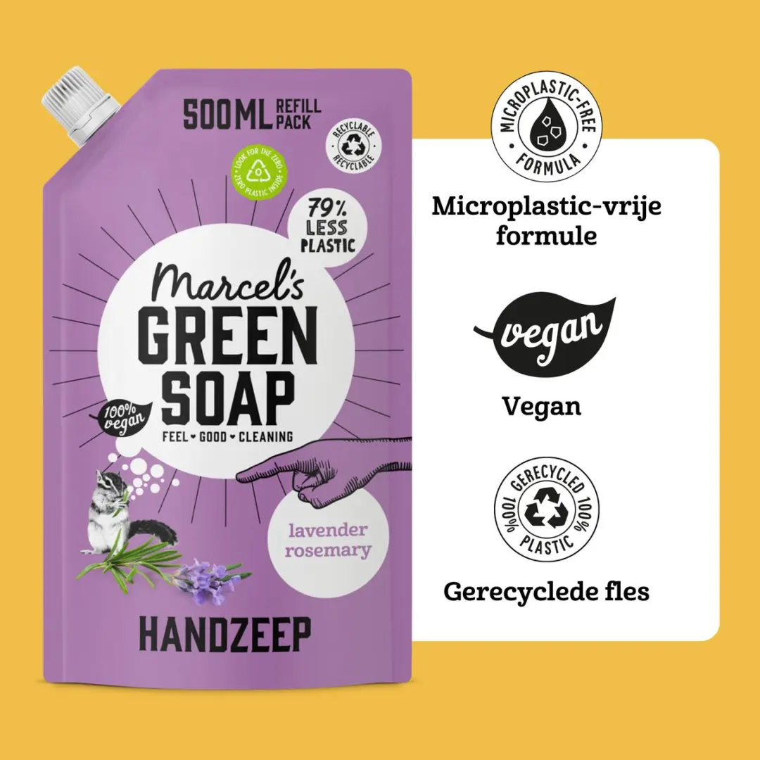 Marcel's Green Soap Handzeep Navulling Lavendel & Rozemarijn - 6x500ml