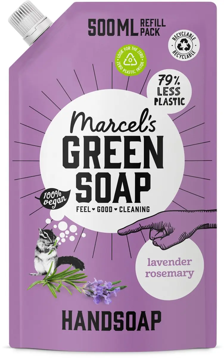Marcel's Green Soap Handzeep Navulling Lavendel & Rozemarijn - 6x500ml