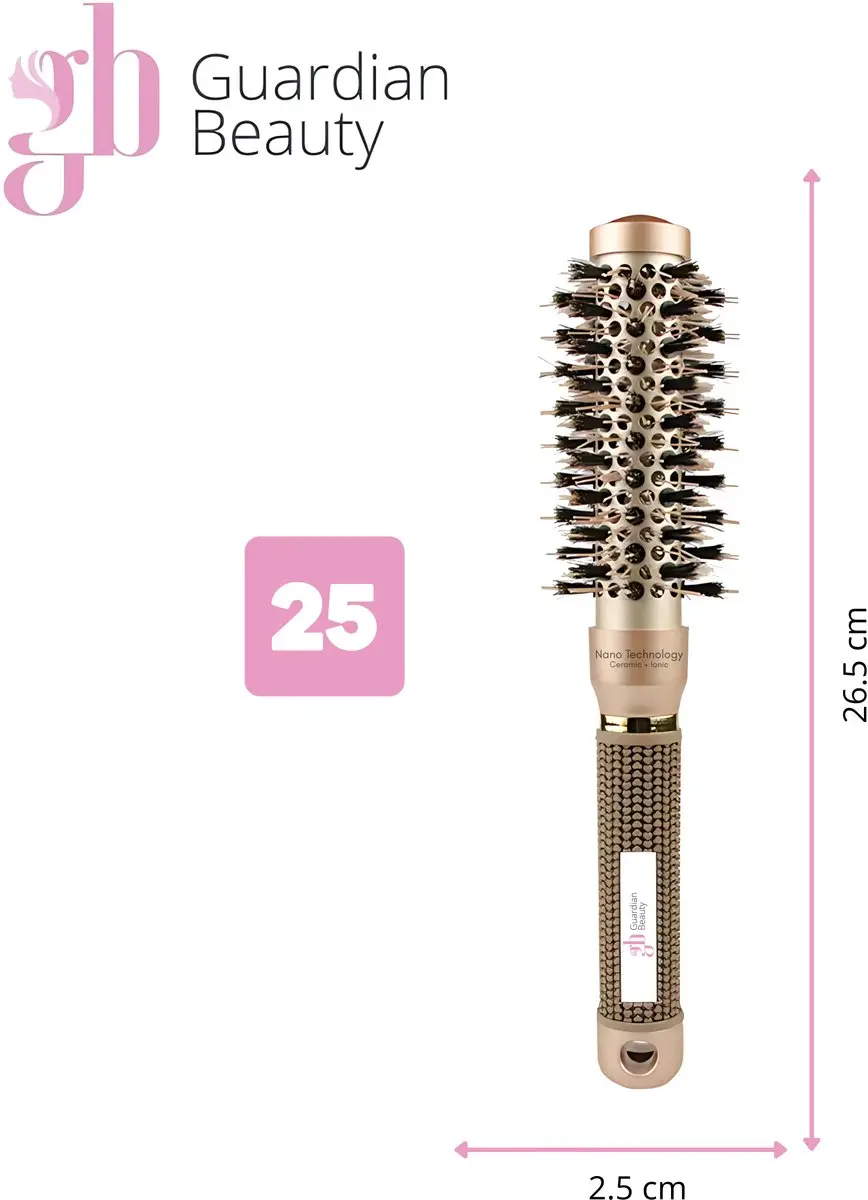 Guardian Beauty Föhnborstel 25mm - Keramisch & Ionisch - Goud