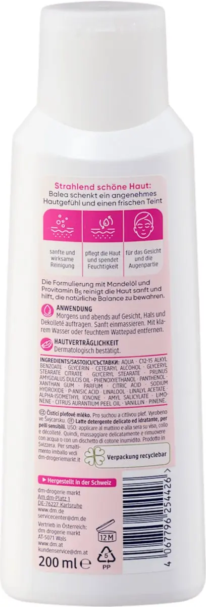 Balea Reinigingsmelk Zacht 200ml