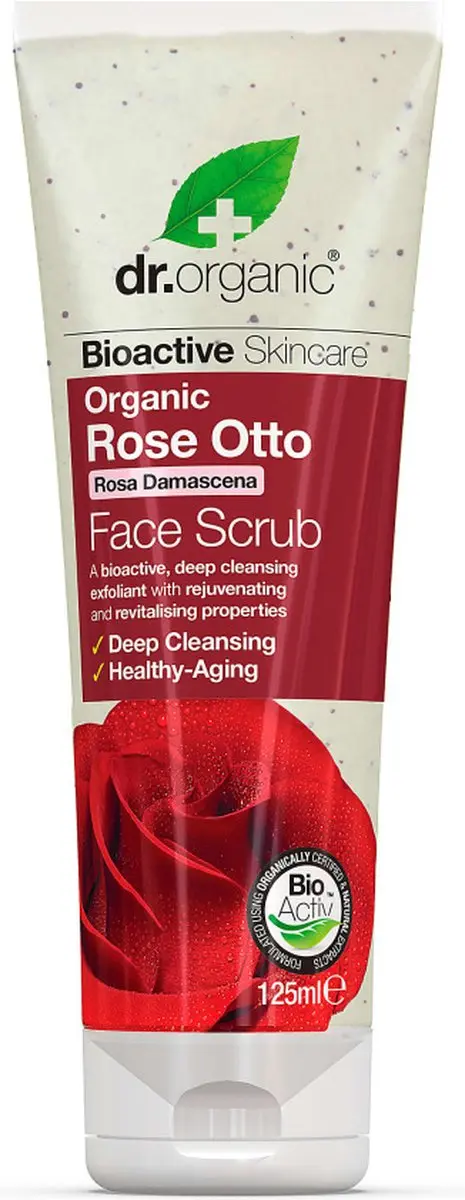 Dr Organic Rose Otto Gezichtsscrub 125ml