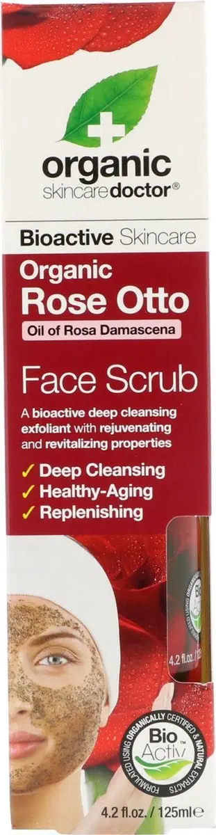 Dr Organic Rose Otto Gezichtsscrub 125ml