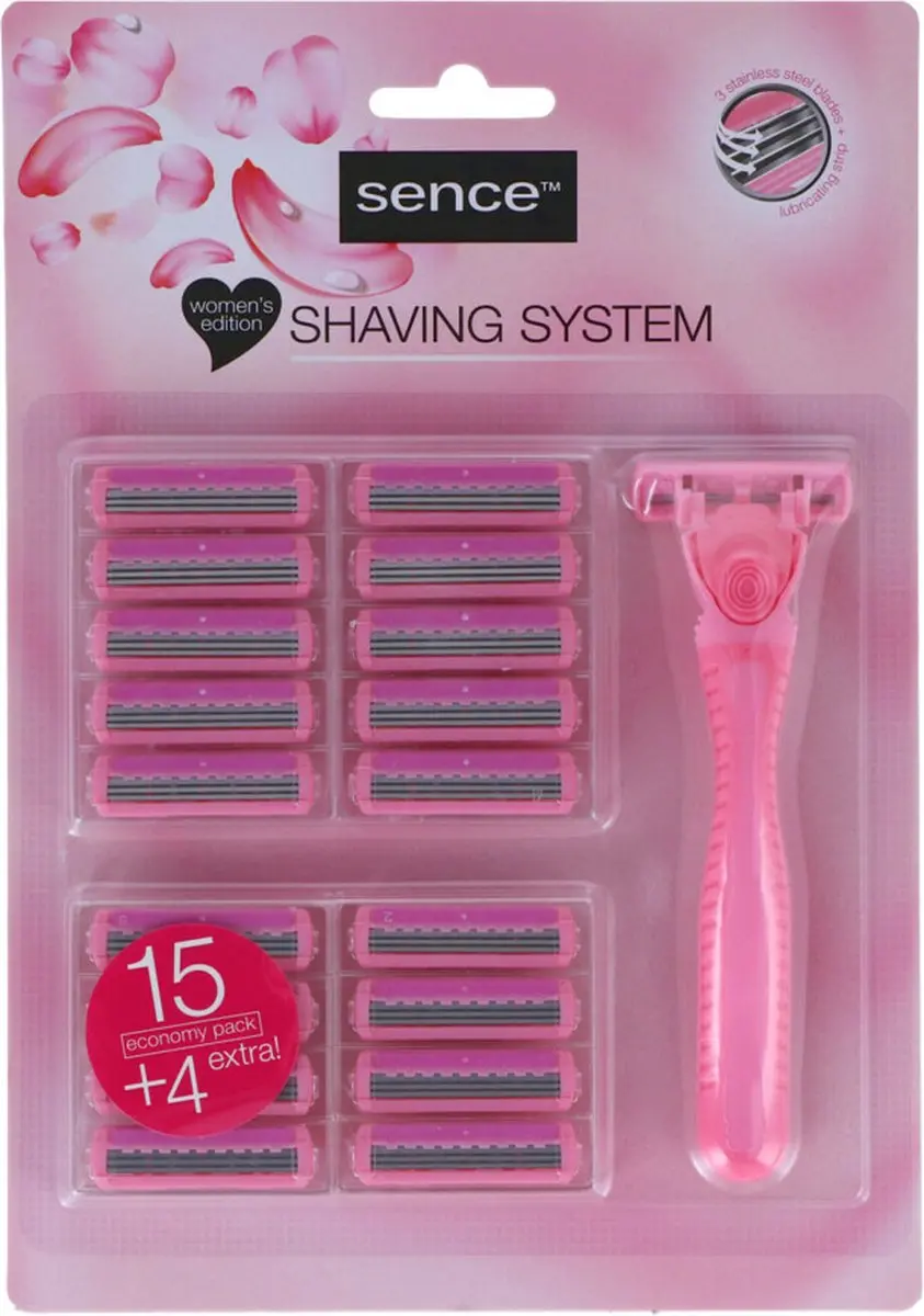 Sence Scheermesjes Triple Blades SS - 20 Stuks (3x15+4) - Roze