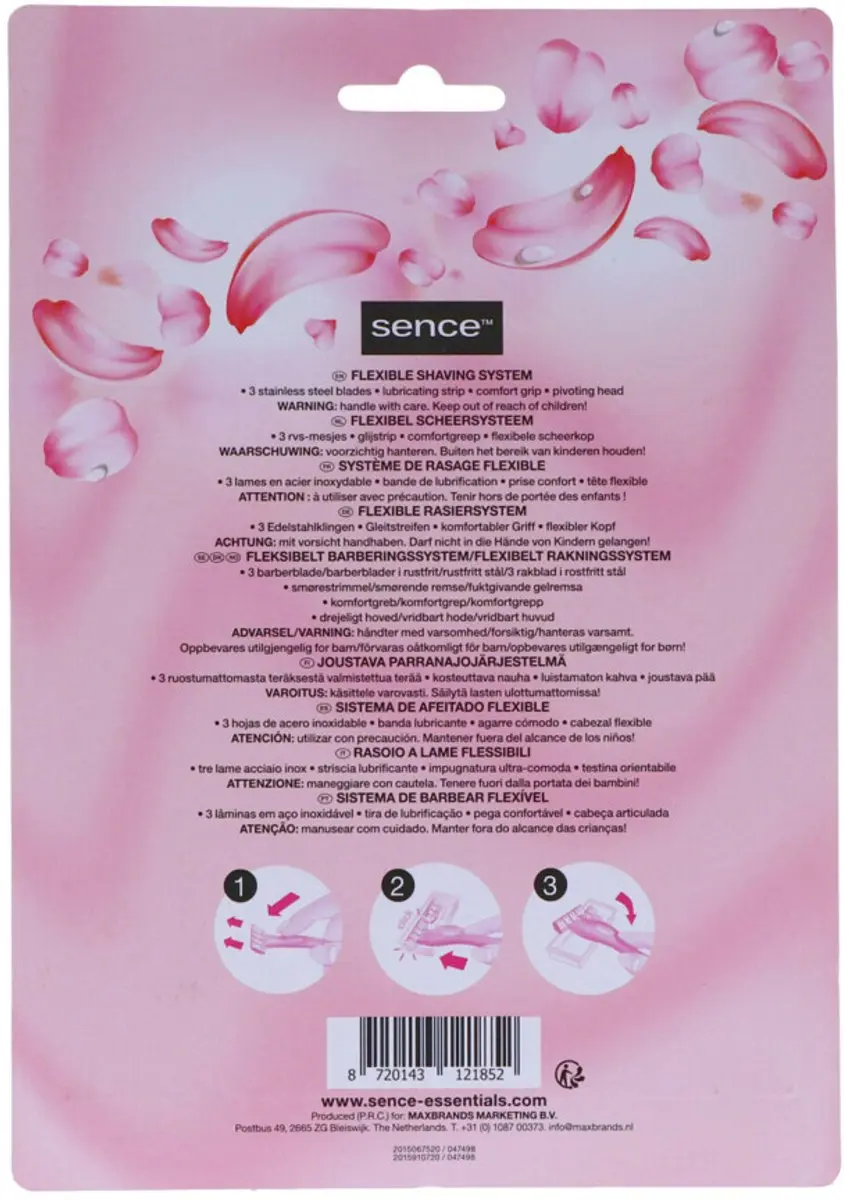 Sence Scheermesjes Triple Blades SS - 20 Stuks (3x15+4) - Roze