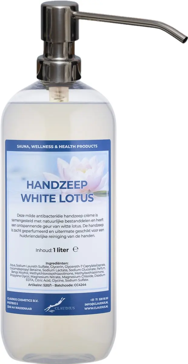 Splashbox Cosmetics Handzeep White Lotus 1L - RVS Pomp