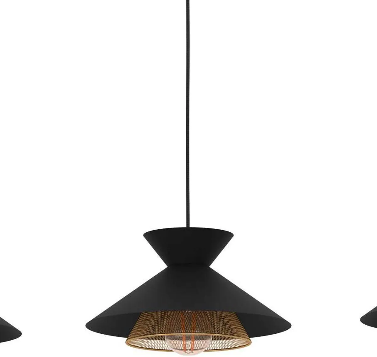 Eglo Grizedale Hanglamp E27 - 96cm - Zwart/Goud