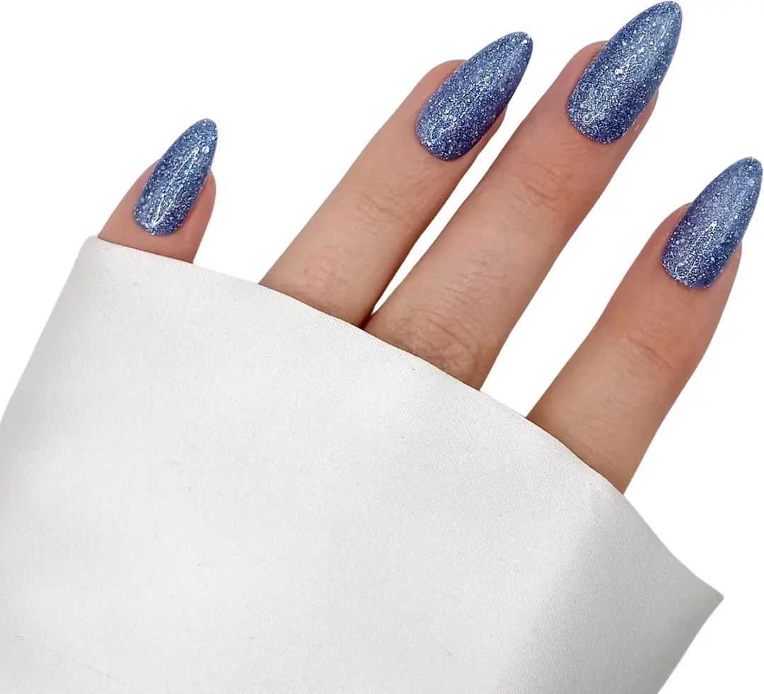 SD Press on Nails B-164 Plaknagels Blauwpaars Glitter - 20 Stuks
