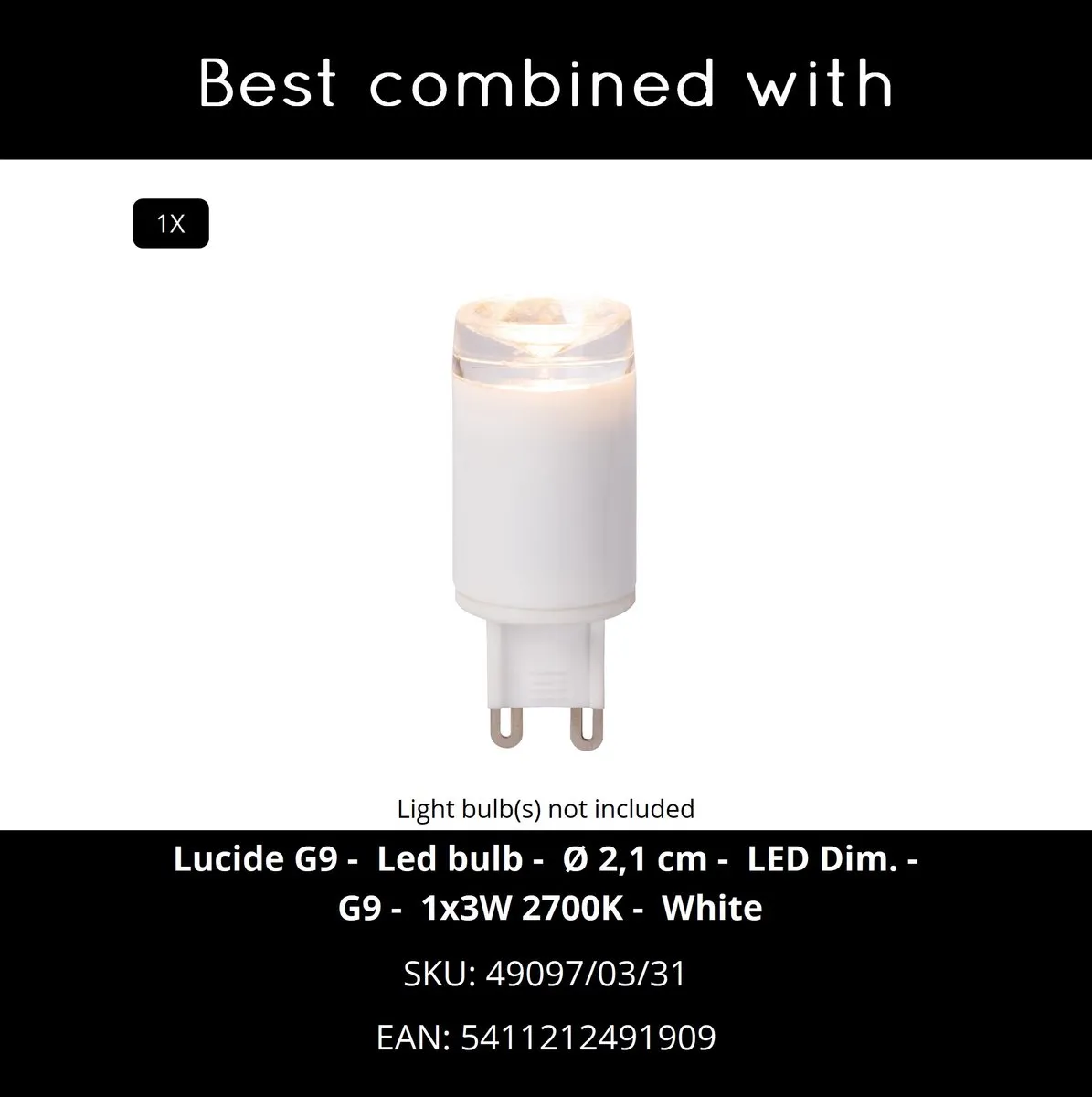 Lucide Track Keoni Railspot G9 3.8W - Wit
