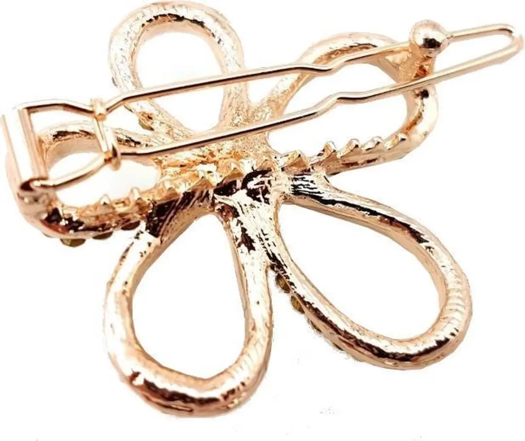 Haarsoires Bloem Haarspeld 3,5cm - Koper - Zilver Strass