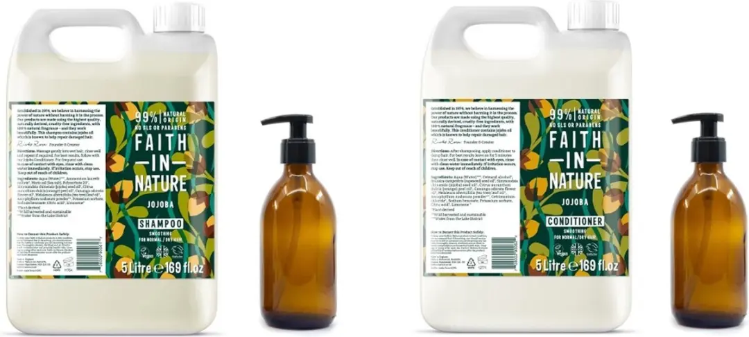 Faith In Nature Jojoba Shampoo & Conditioner Refill 10L