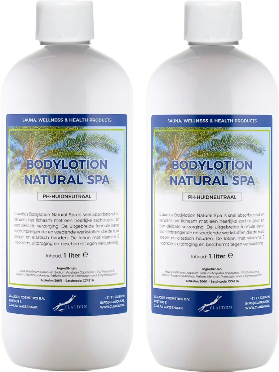 Splashbox Cosmetics Bodylotion Natural Spa 2 Liter - 2 Stuks