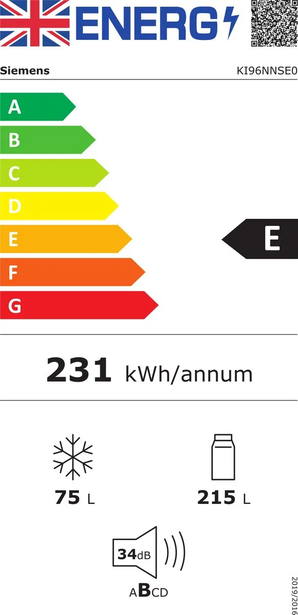 Siemens iQ100 KI96NNSE0 Koel-vriescombinatie 290L - noFrost