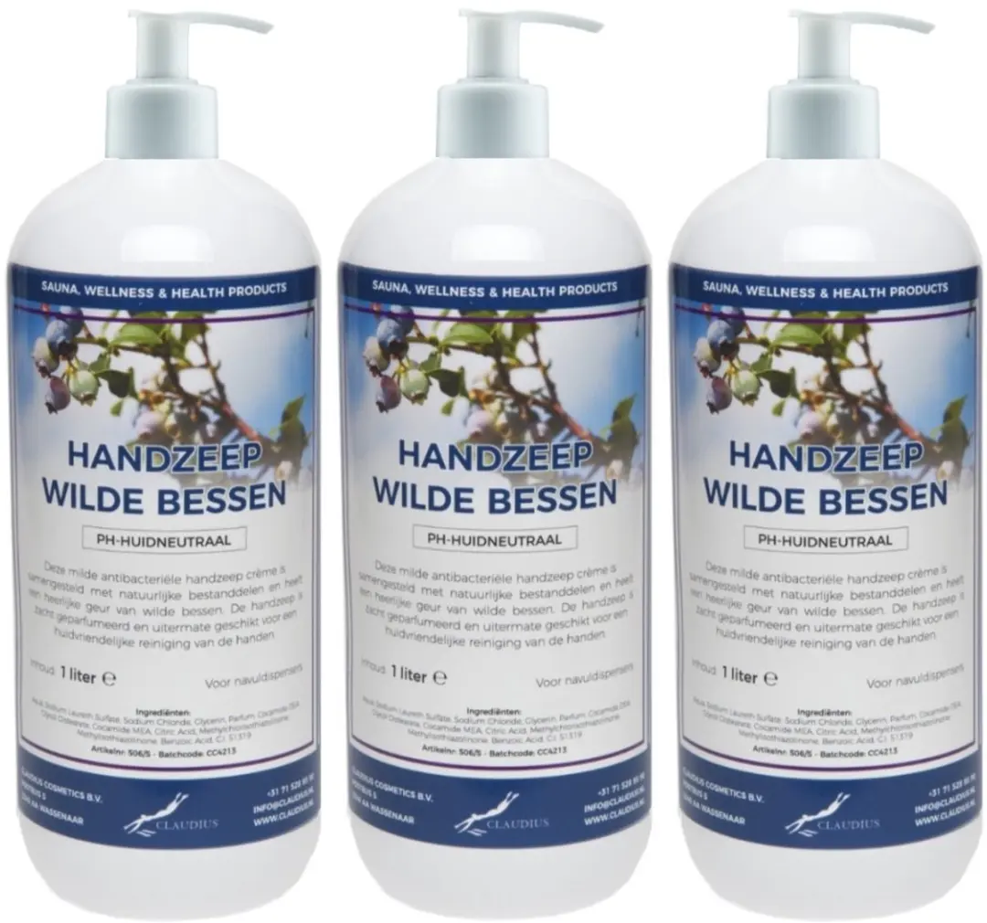 Splashbox Cosmetics Wilde Bessen Handzeep 1L - 3 Stuks