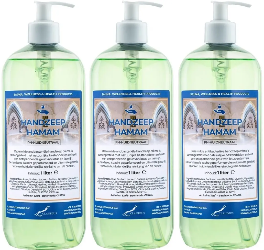 Splashbox Cosmetics Handzeep Hamam 1L - Set van 3