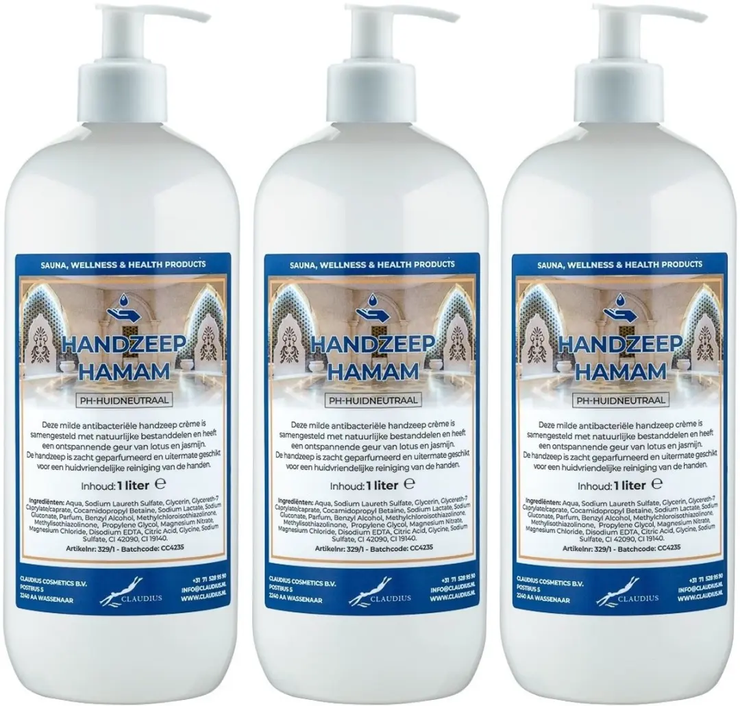 Splashbox Cosmetics Handzeep Hamam 1L - Set van 3