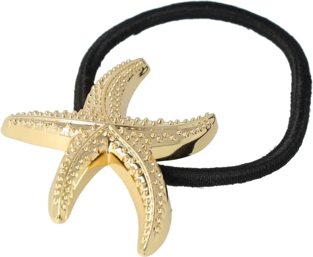 Haarsoires Haarelastiek Cuff 5cm Zwart Goud
