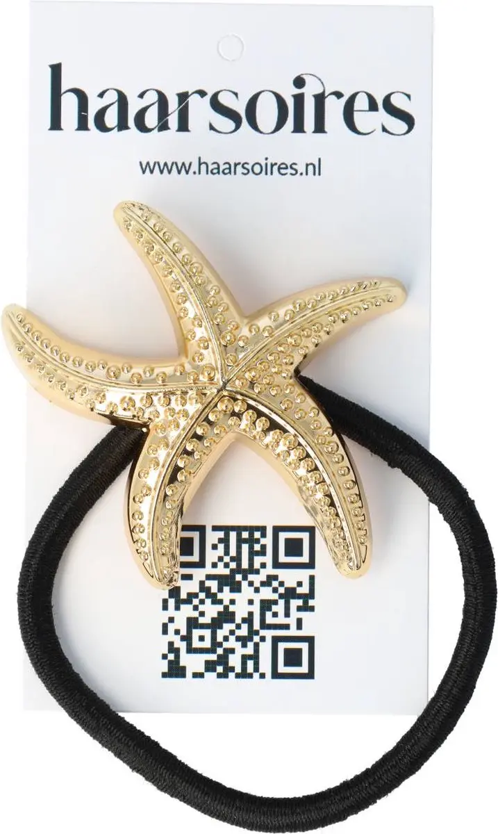 Haarsoires Haarelastiek Cuff 5cm Zwart Goud