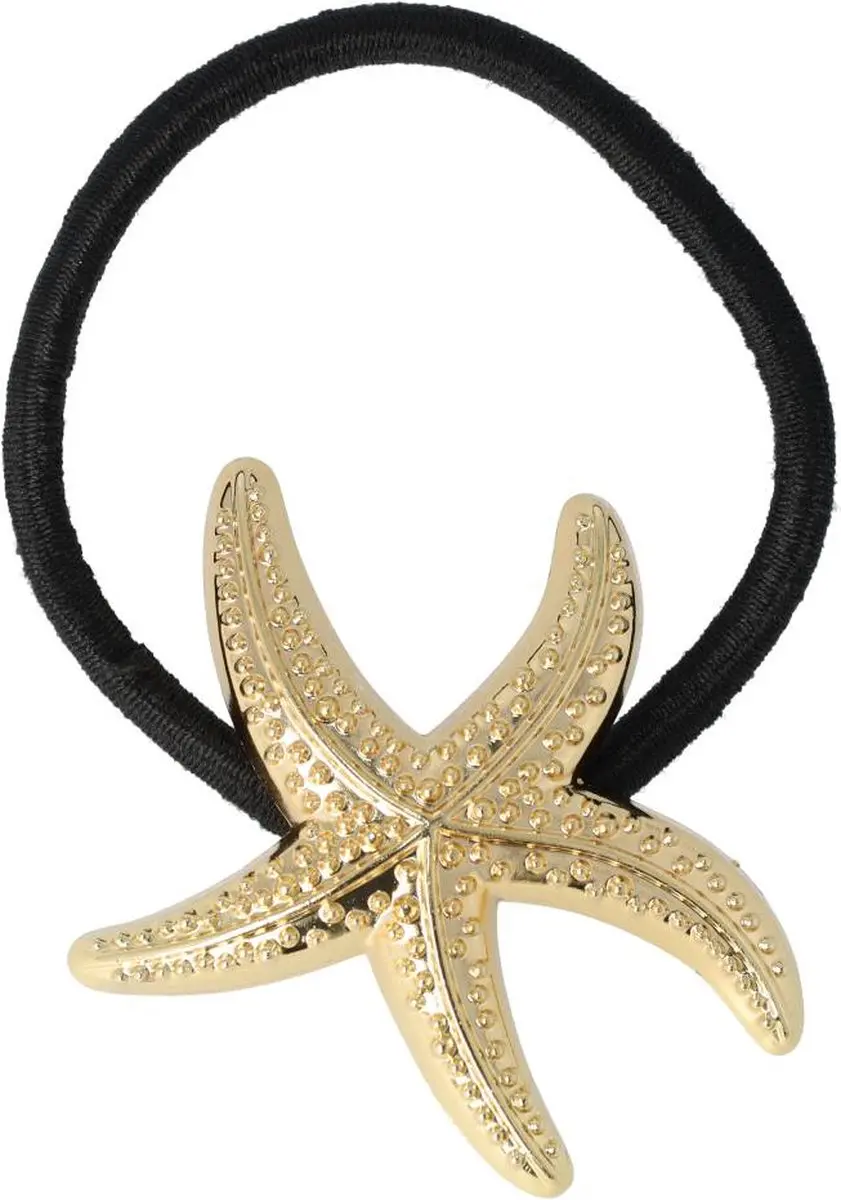 Haarsoires Haarelastiek Cuff 5cm Zwart Goud