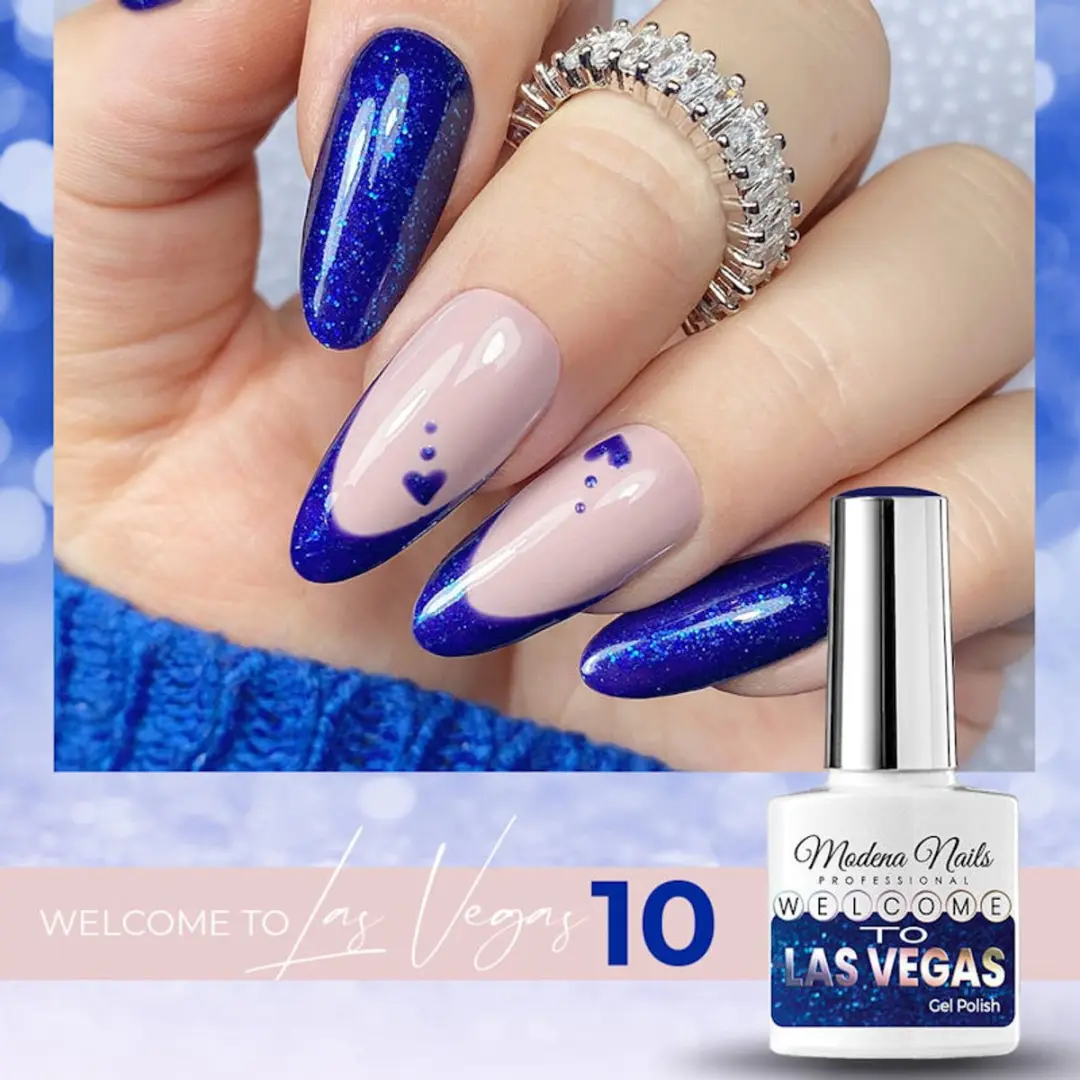 Modena Nails UV/LED Gellak Welcome To Las Vegas LV10 - Blauw Glitter 7.3ml