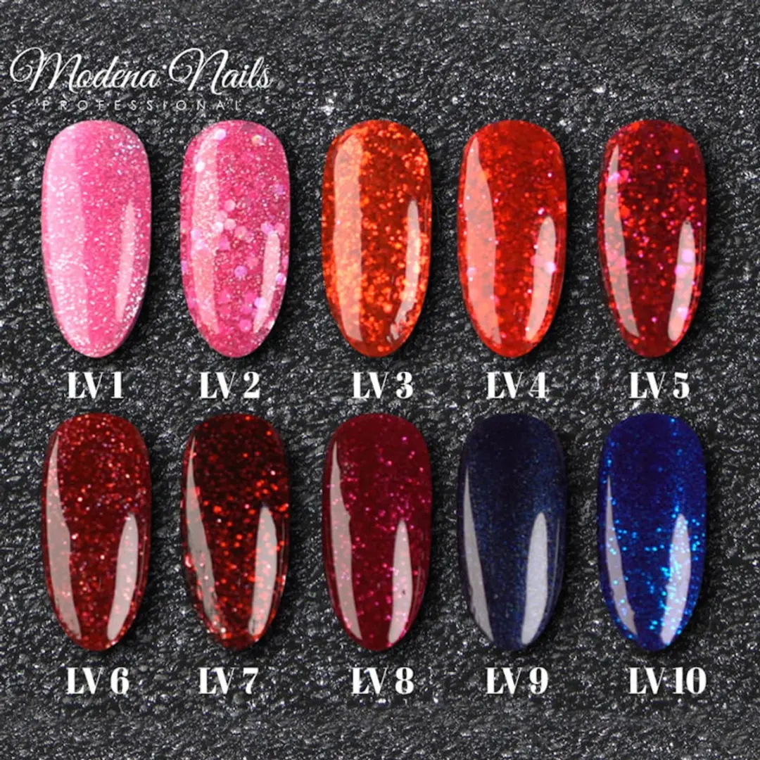 Modena Nails UV/LED Gellak Welcome To Las Vegas LV10 - Blauw Glitter 7.3ml