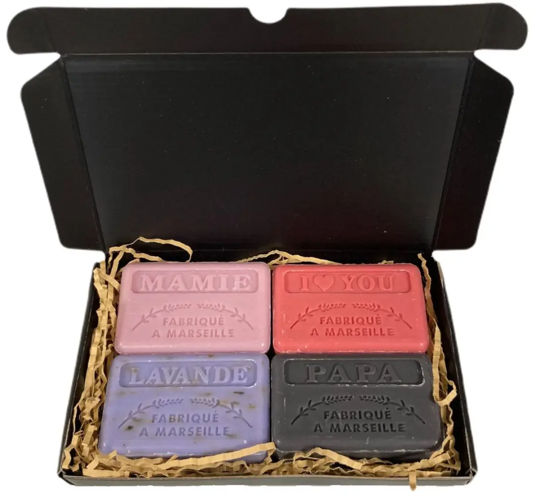 Savon de Marseille Mamie Papa I Love You Lavendel Scrub Set - 4x125g