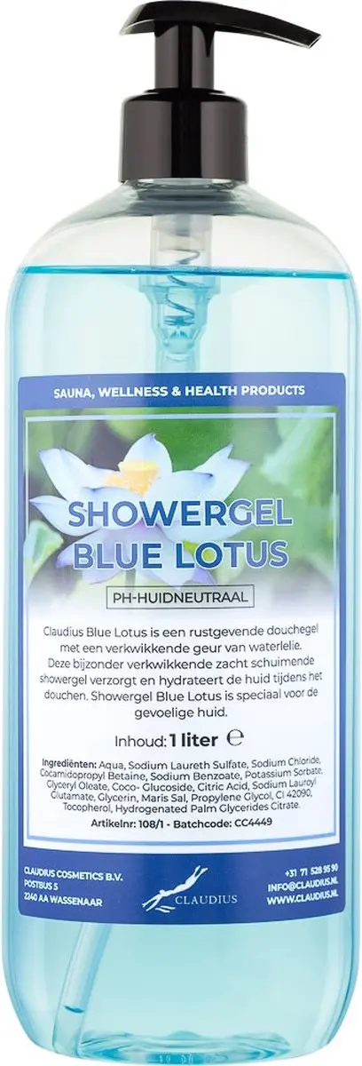 Splashbox Cosmetics Claudius Douchegel Blue Lotus 1L