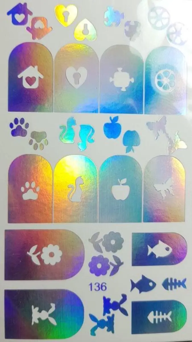Korneliya Folie Decal 136 Holografisch Zilver
