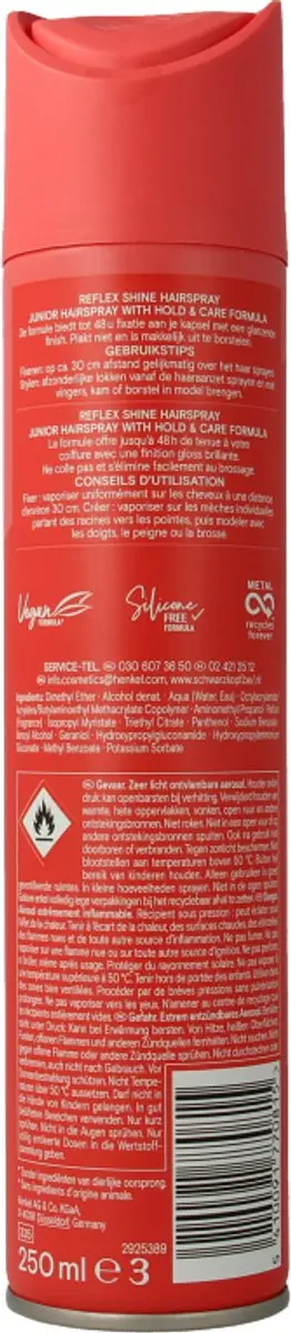 Taft Junior Hairspray Ultra Reflex Shine 250ml