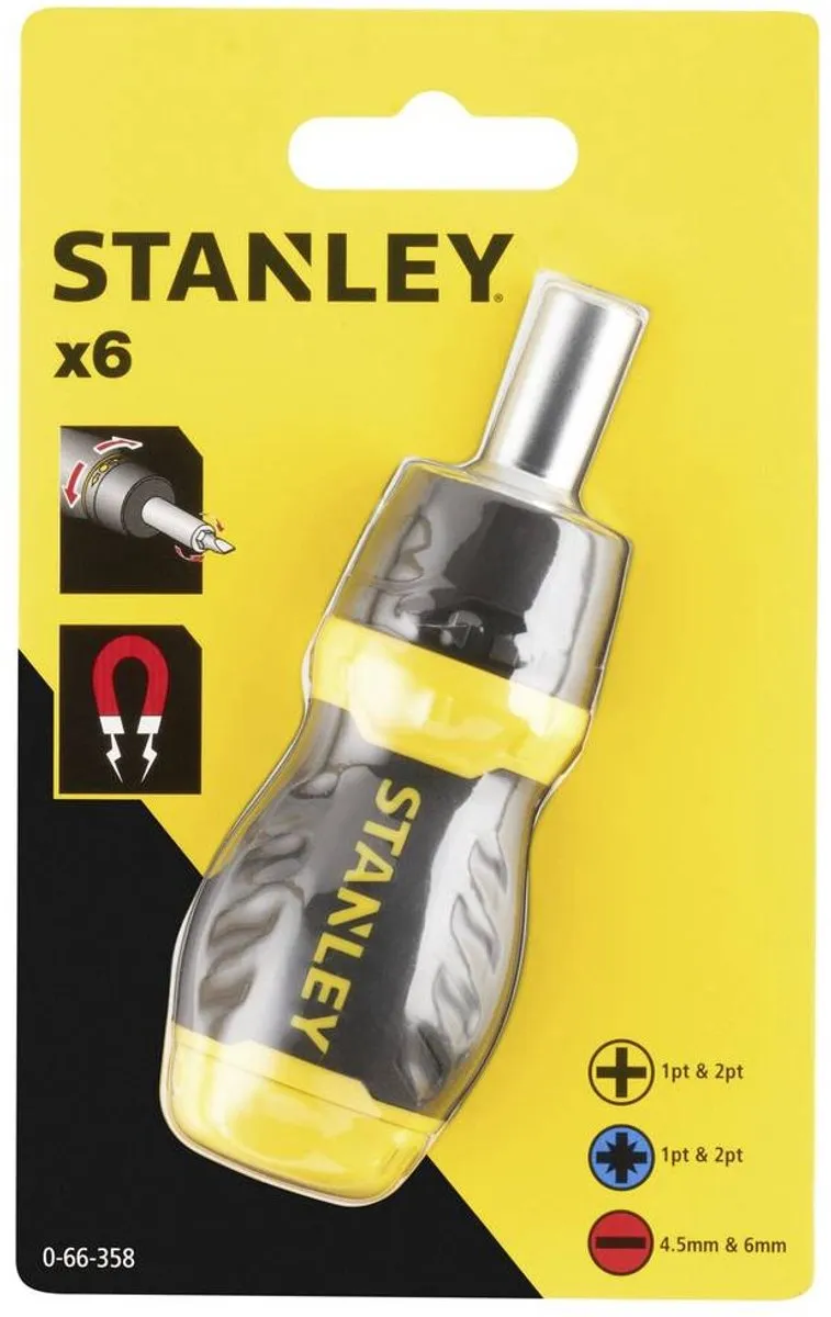 Stanley Multibit Stubby Schroevendraaier met ratel - 1 Stuk - afbeelding 6 van 6