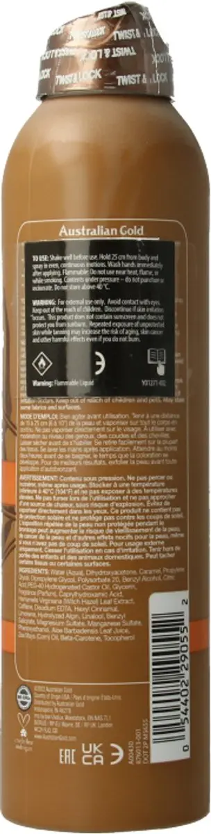 Australian Gold Instant Sunless Spray 177ml - Donker
