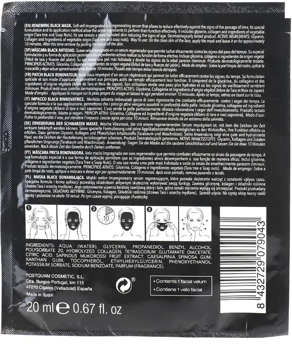Postquam Sluier Renovage Detox Zwart Masker 20ml