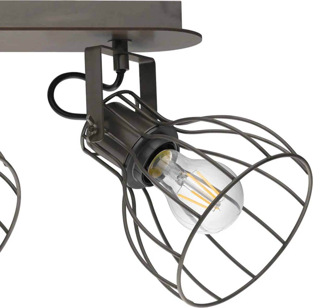 Eglo Sambatello Opbouwspot 3x E27 - Bruin/Zilver