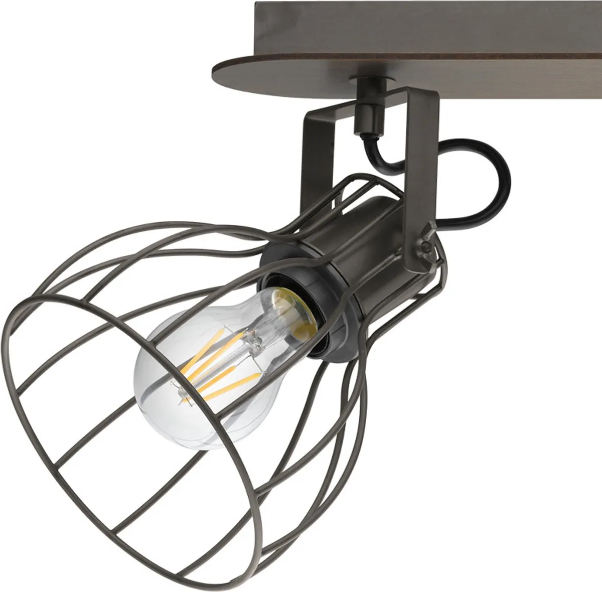 Eglo Sambatello Opbouwspot 3x E27 - Bruin/Zilver