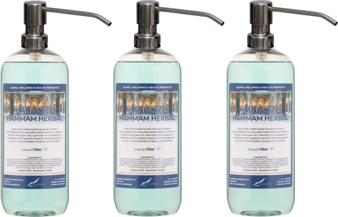 Splashbox Cosmetics Hammam Herbal Handzeep 1L - 3 Stuks