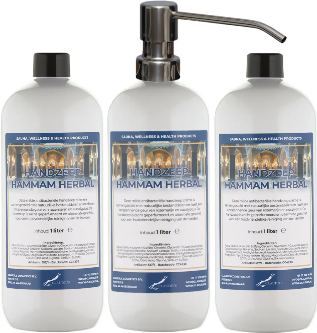 Splashbox Cosmetics Hammam Herbal Handzeep 1L - 3 Stuks