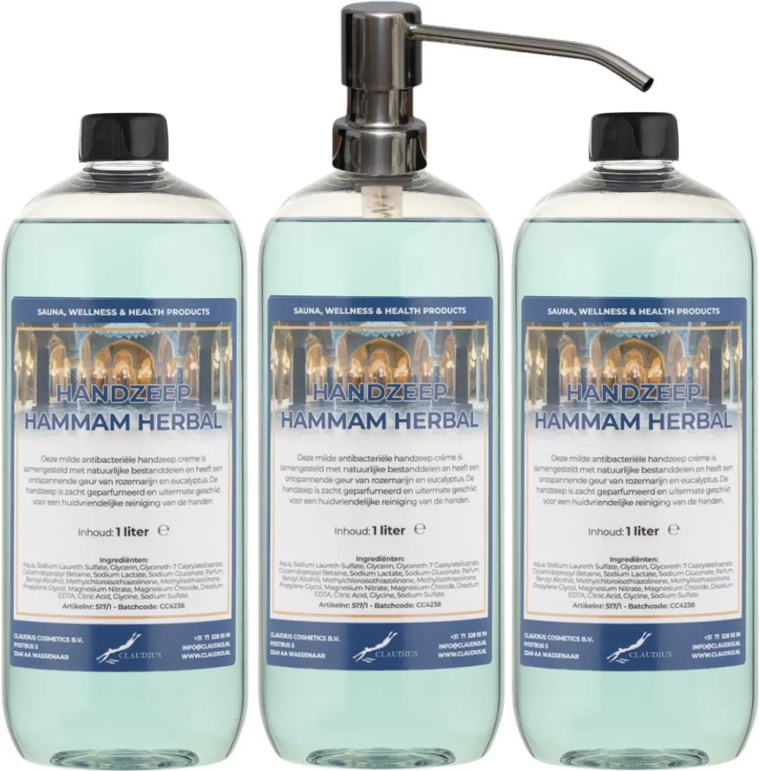 Splashbox Cosmetics Hammam Herbal Handzeep 1L - 3 Stuks