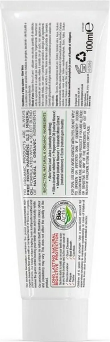 Dr. Organic Aloe Vera Tandpasta 100ml