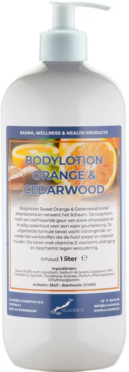 Splashbox Cosmetics Bodylotion Sweet Orange & Cedarwood 1L