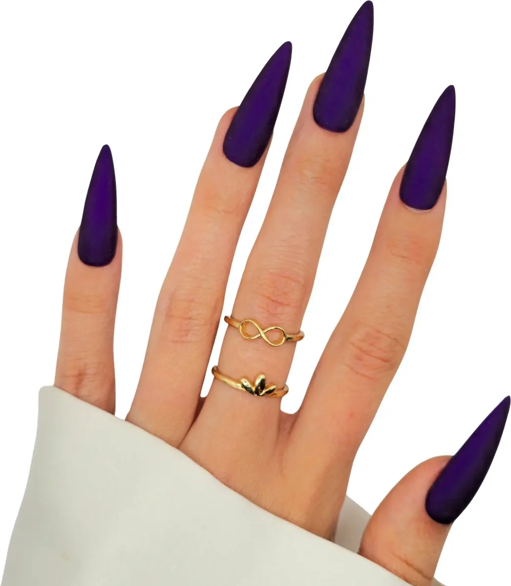 SD Press on Nails B277 Plaknagels Matte Donkerpaars - 20 Stuks