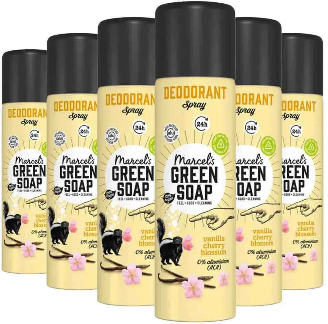 Marcel's Green Soap Deo Spray Vanille & Kersenbloesem 6x150ml