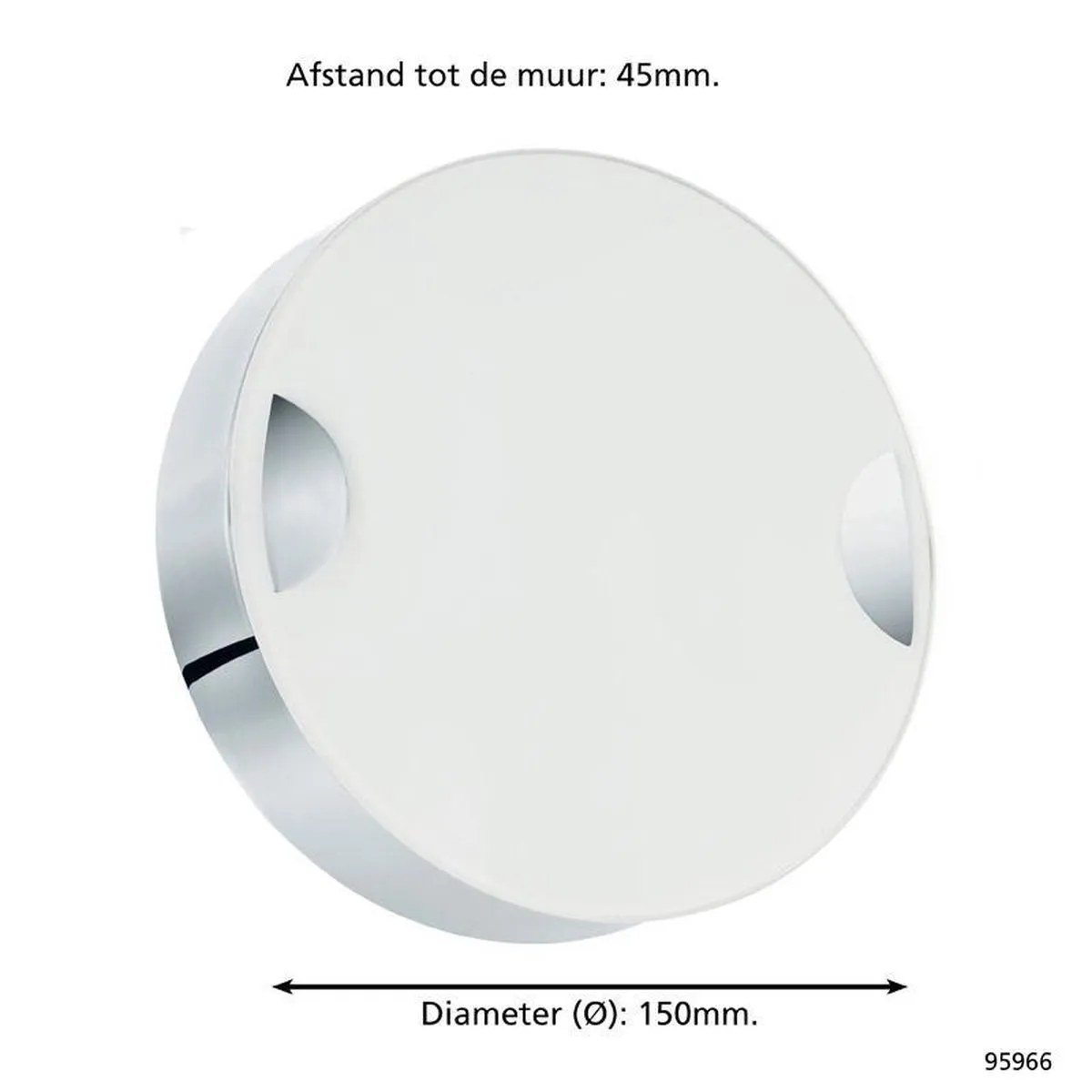 Eglo Cupella Wandlamp 11W - Ø150mm - Chroom/Wit - afbeelding 4 van 5