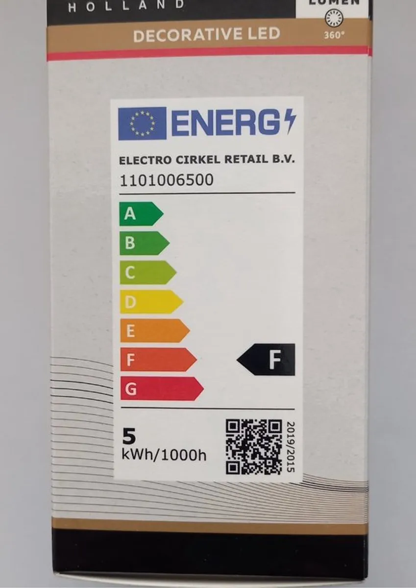 Calex LED Goud E27 4,5W 470lm Warm Wit Dimbaar - 5 Stuks - afbeelding 2 van 2