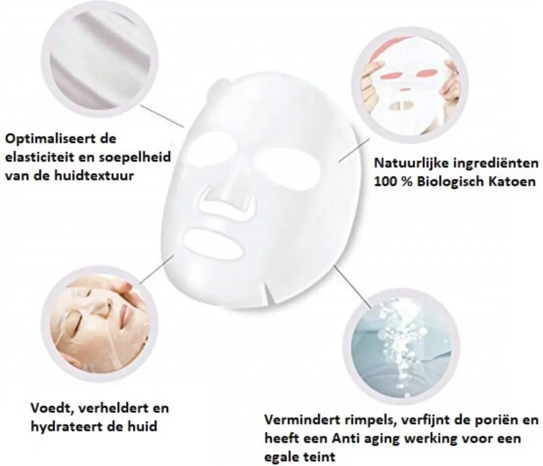 Mitomo Snail & EGF Gezichtsmaskers 4x25ml - Hyaluron & Oligopeptide